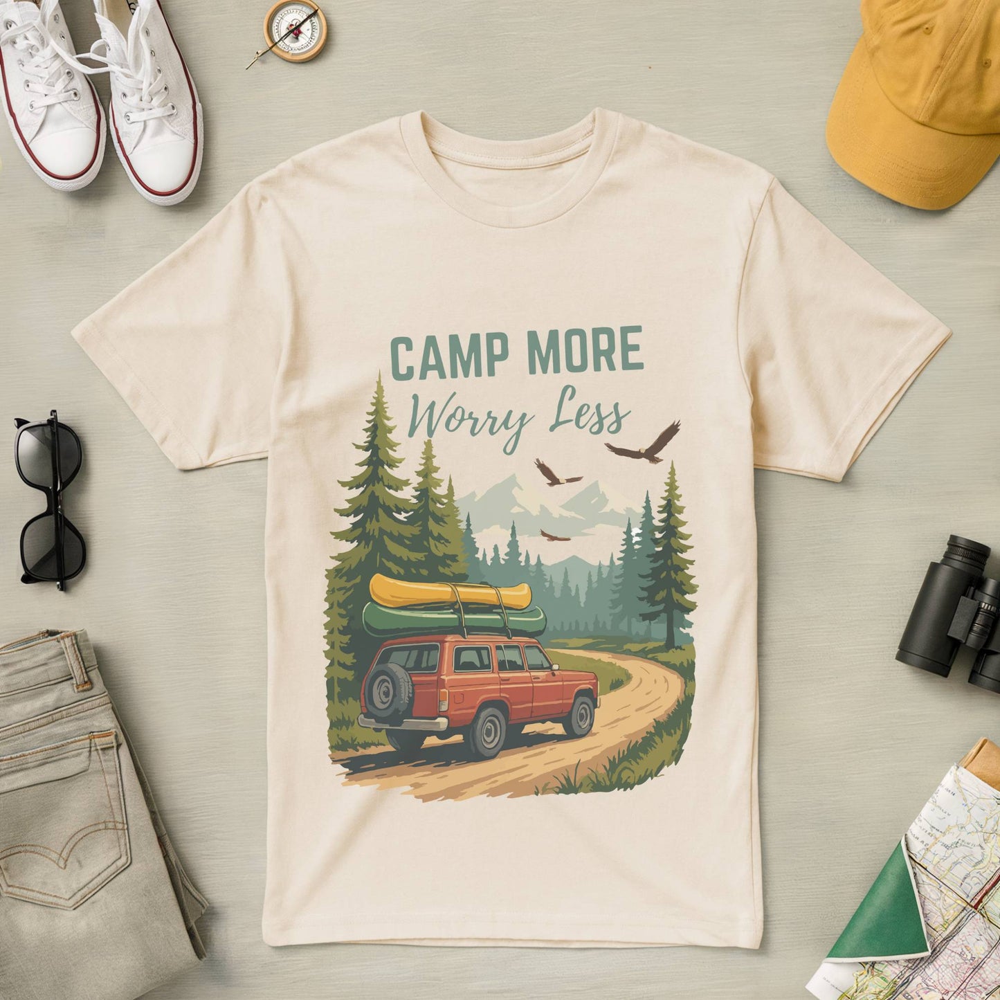 Camp More Worry Less Tee