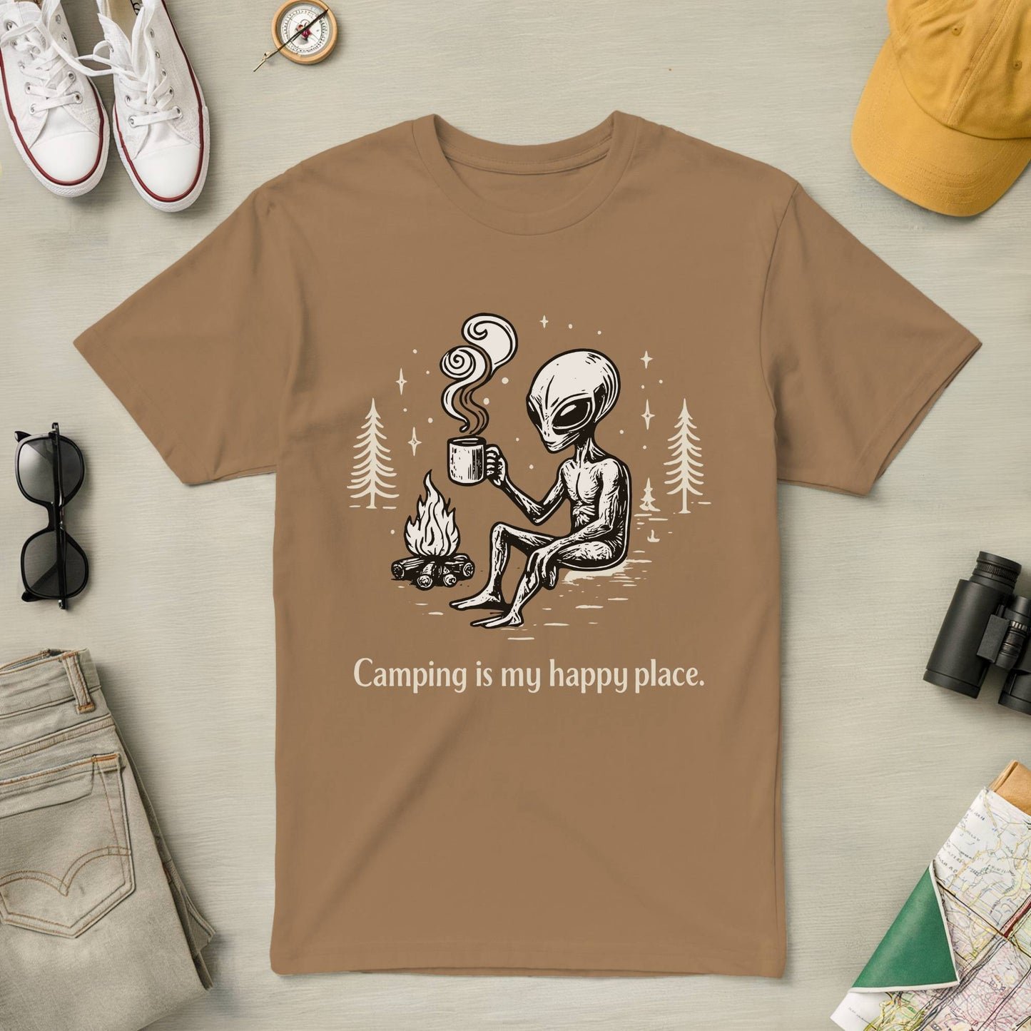 Camping is My Happy Place Tee (Alien Ver.)