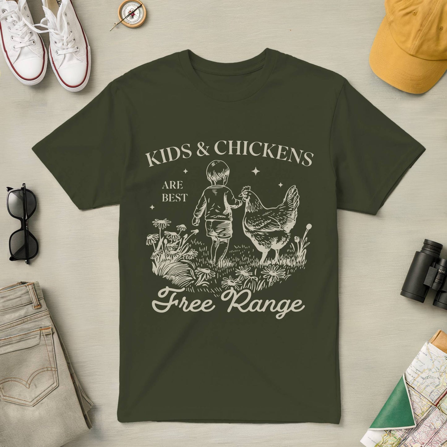 Kids & Chicken Free Range Tee