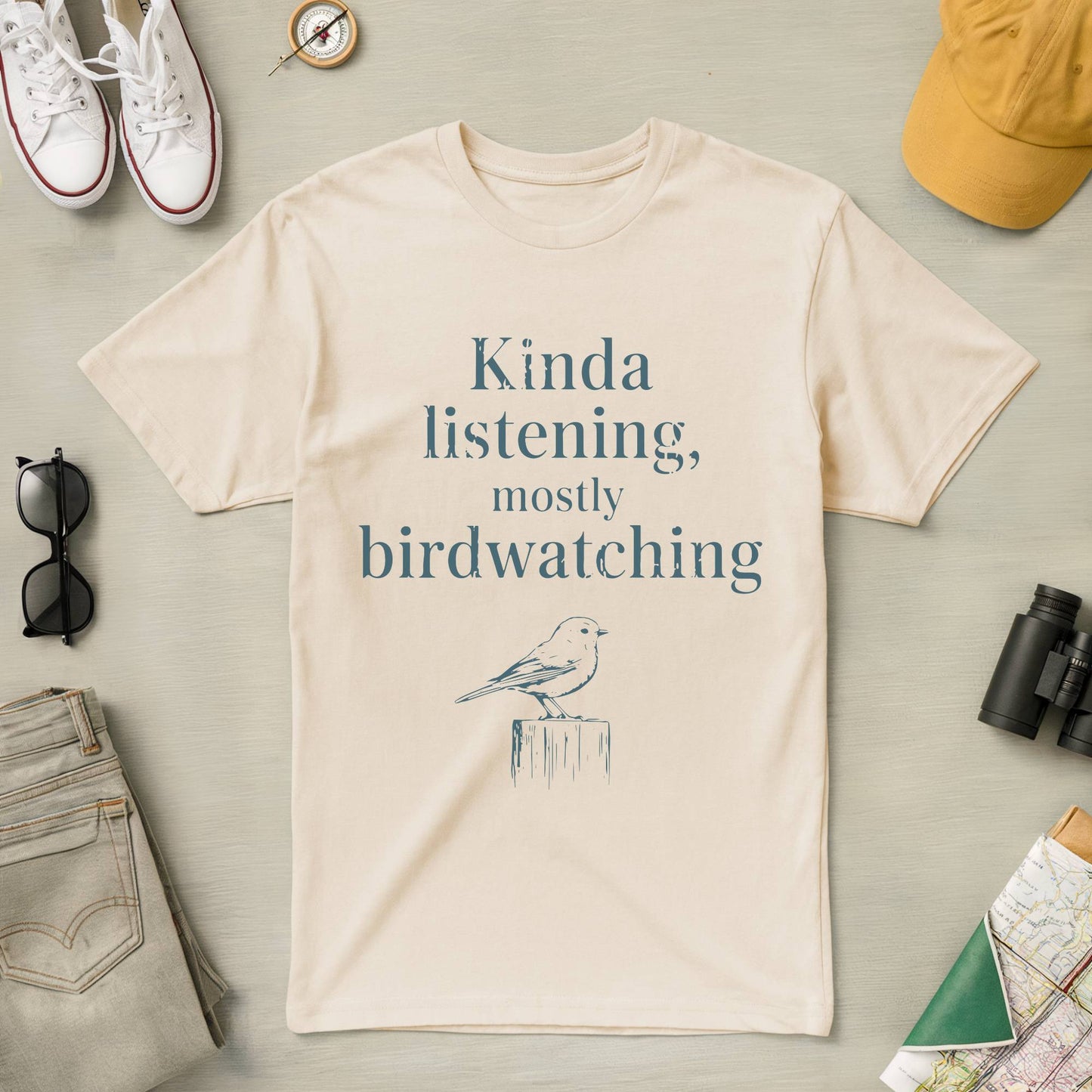 Kinda Listening mostly Birdwatching Tee