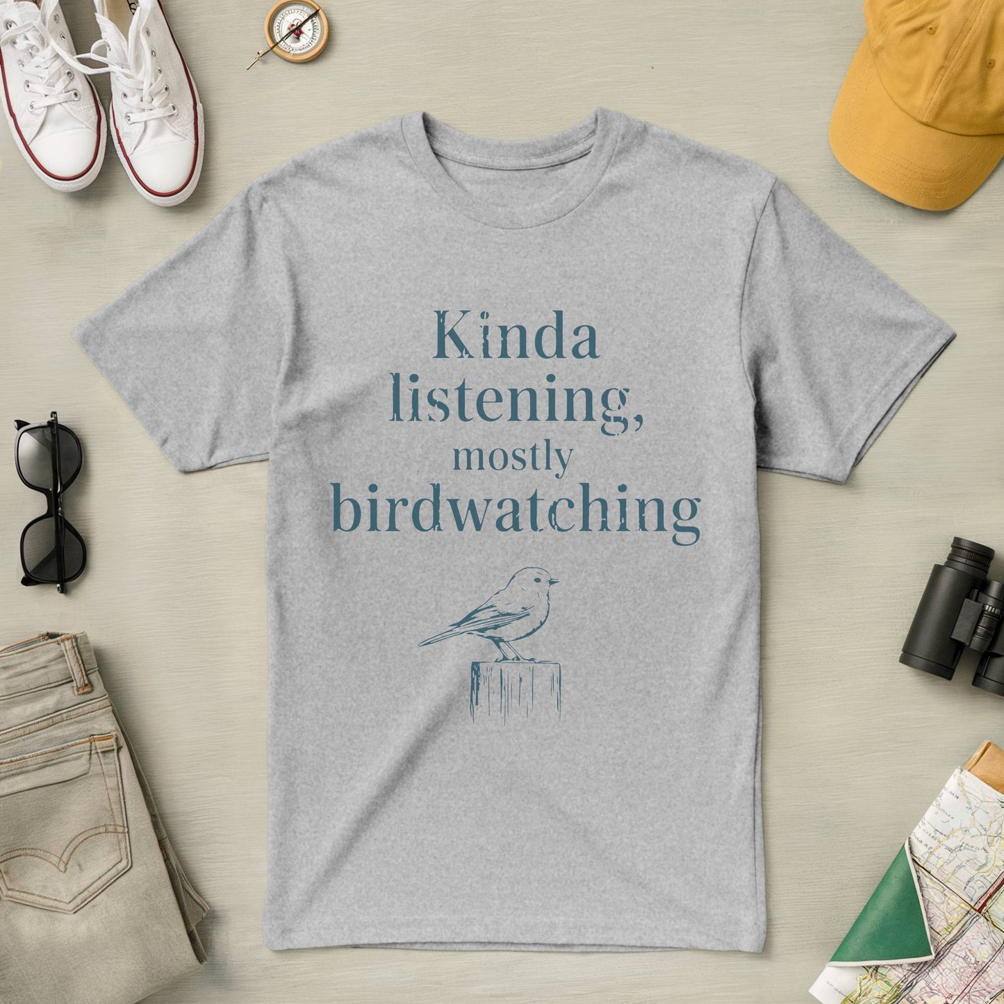 Kinda Listening mostly Birdwatching Tee