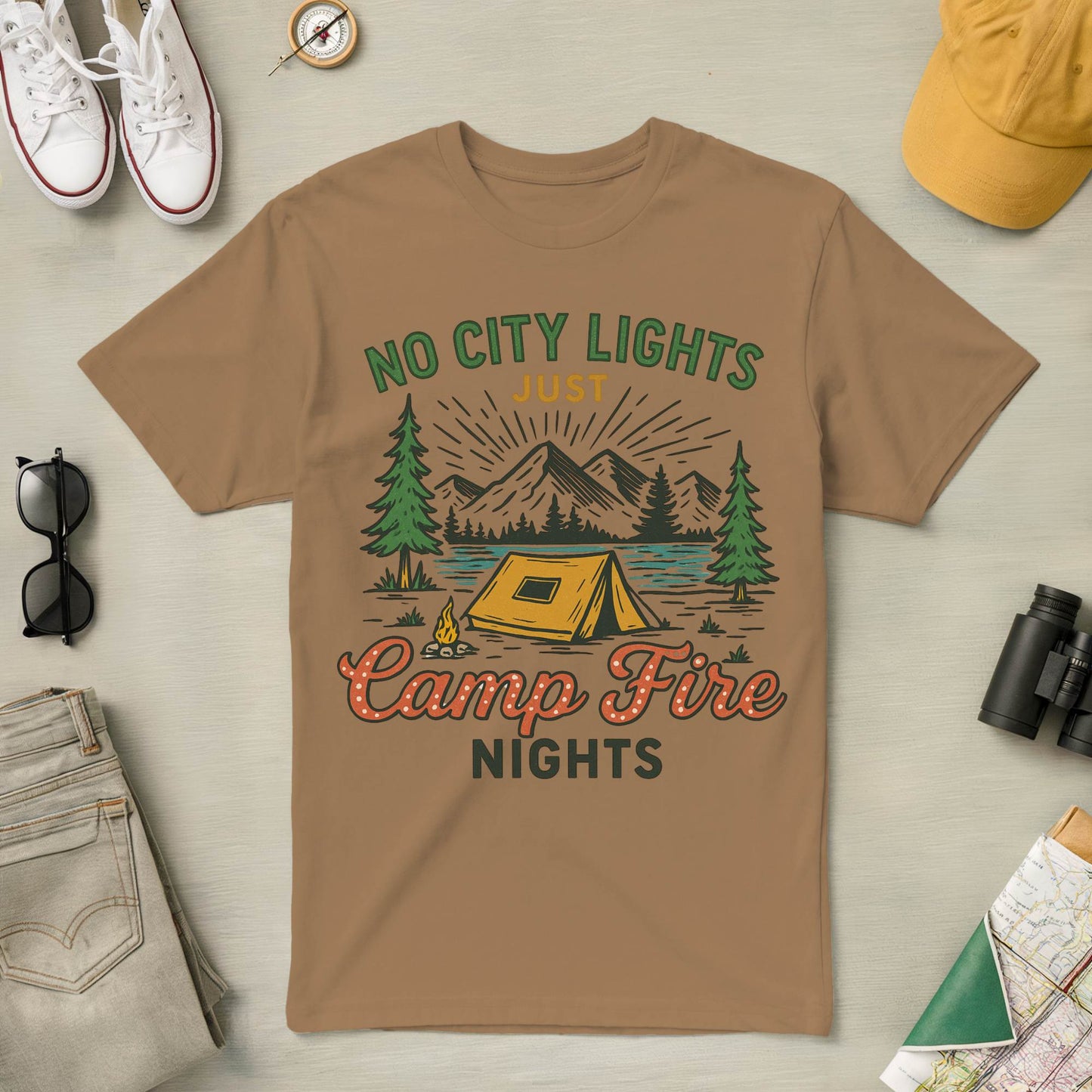 No City Lights Just Campfire Nights Tee