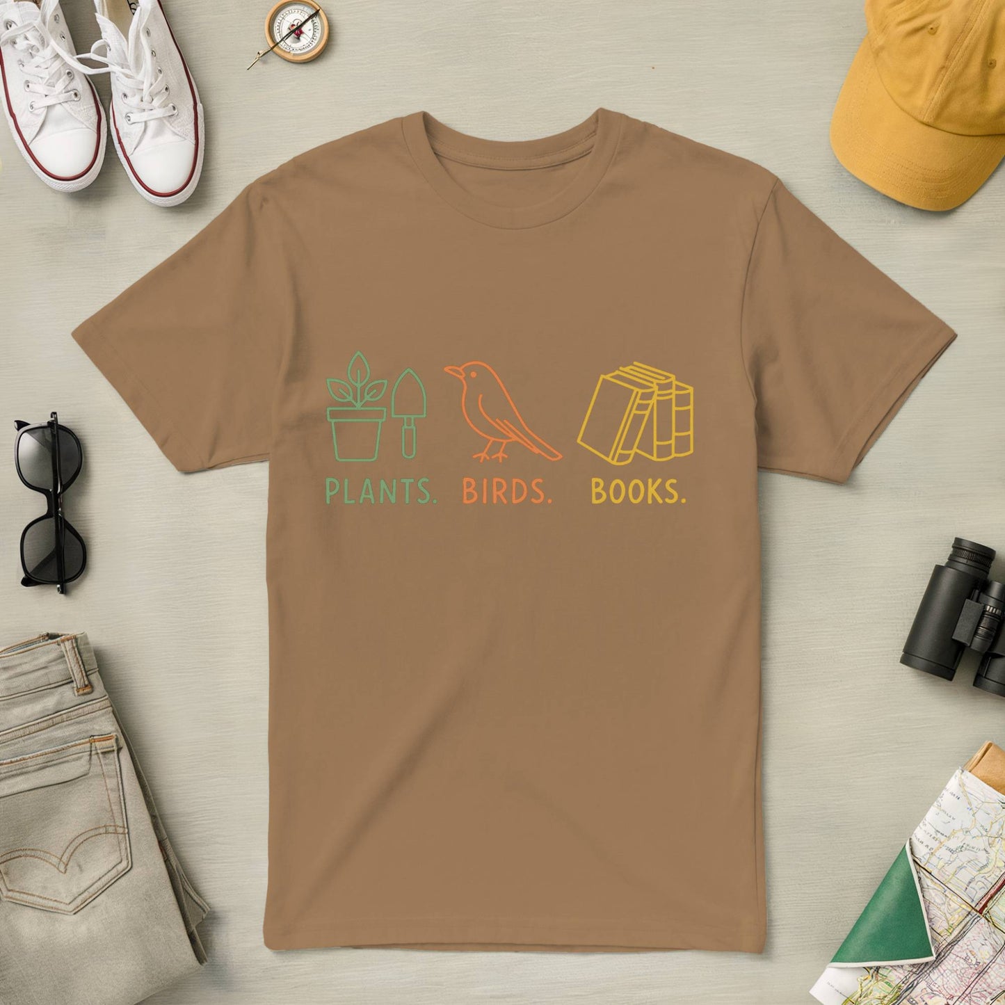 Plants Birds Books Tee