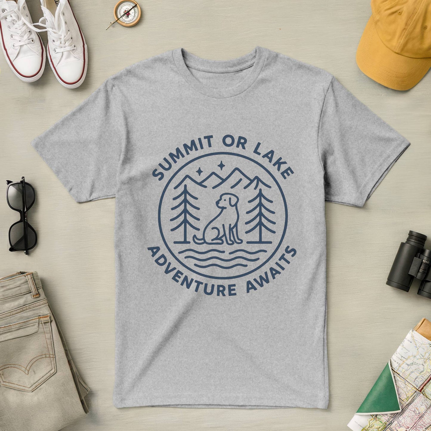 Summit or Lake, Adventure Awaits Tee