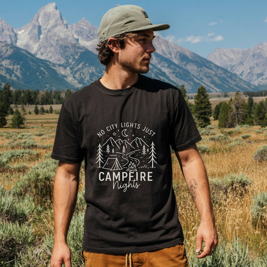 No City Lights Just Campfire Nights Tee (Minimalism style)