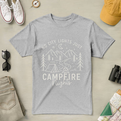 No City Lights Just Campfire Nights Tee (Minimalism style)