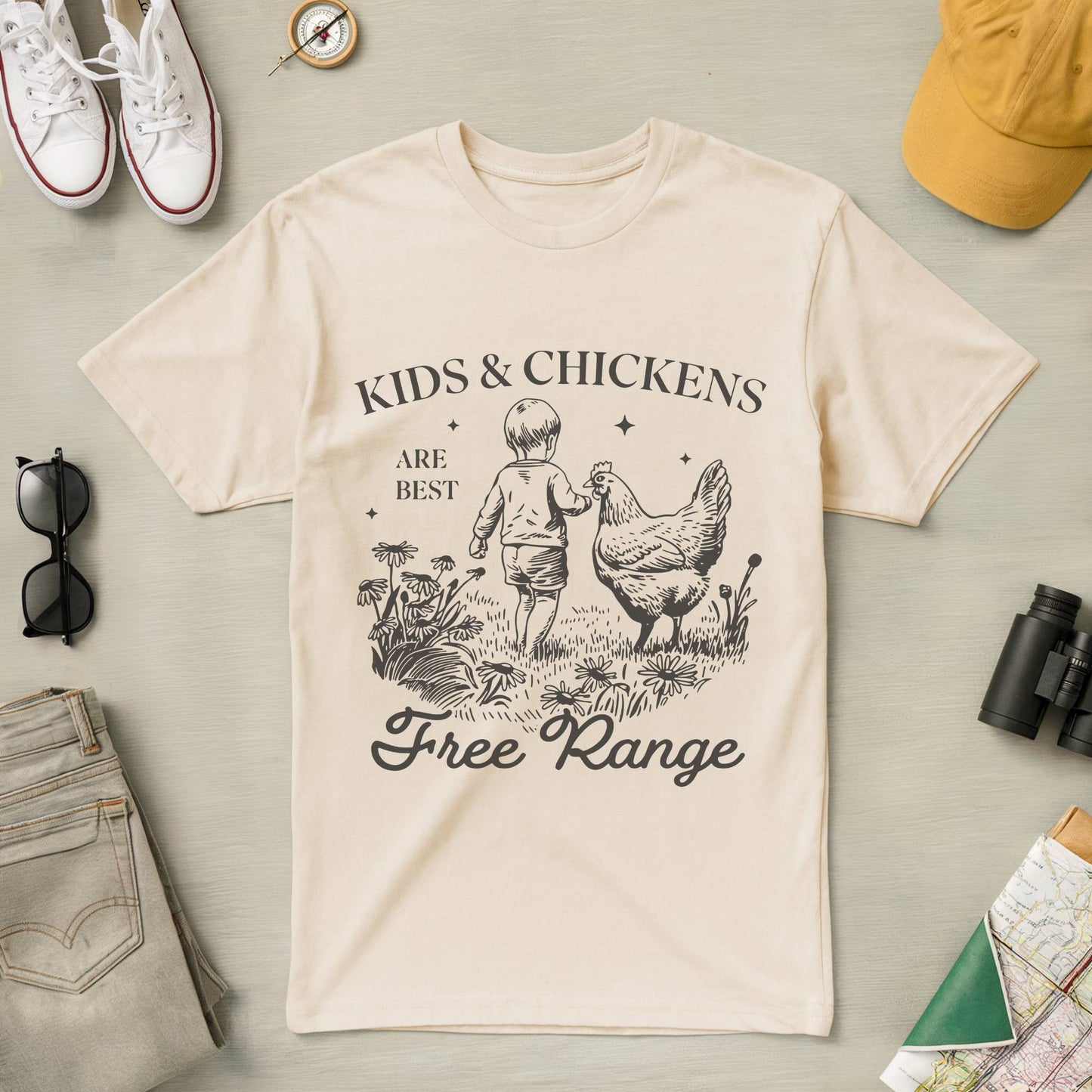 Kids & Chicken Free Range Tee