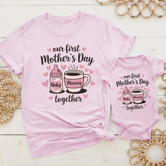 Mother and Kid Tee Set for First Mothers Day
