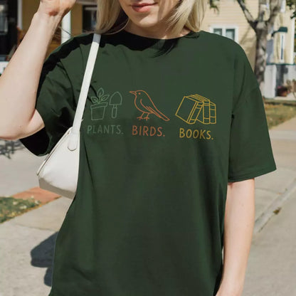 Plants Birds Books Tee